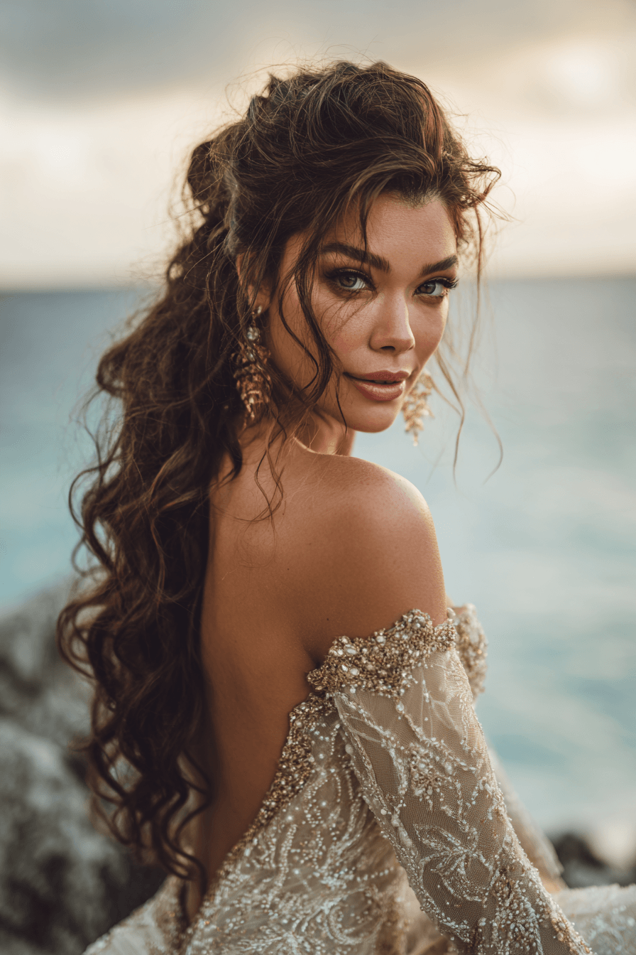27 Beach Wedding Hairstyles That Stay Gorgeous in Ocean Breeze