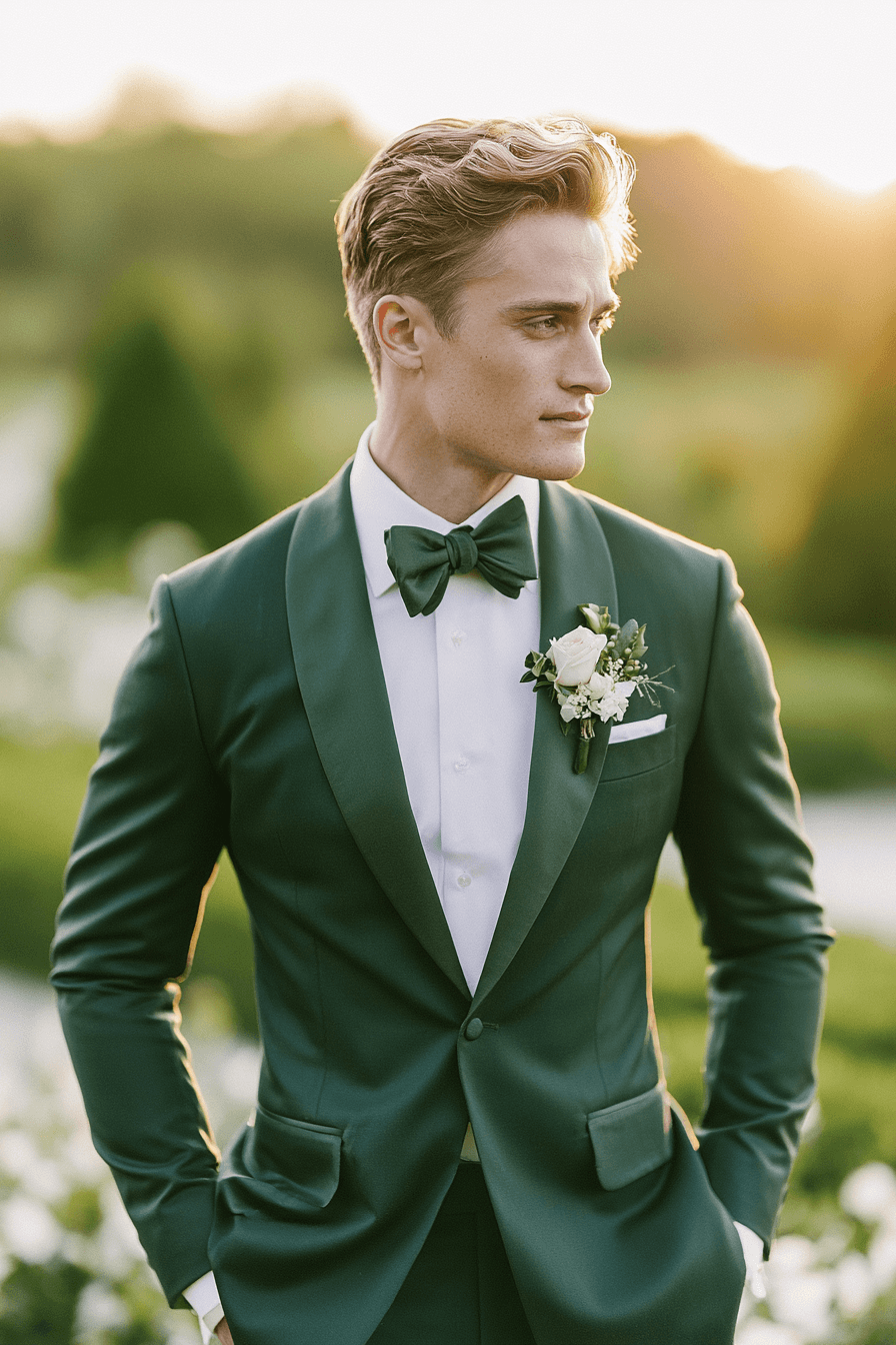 27 Green Tuxedo Wedding Ideas for a Stylish and Modern Celebration
