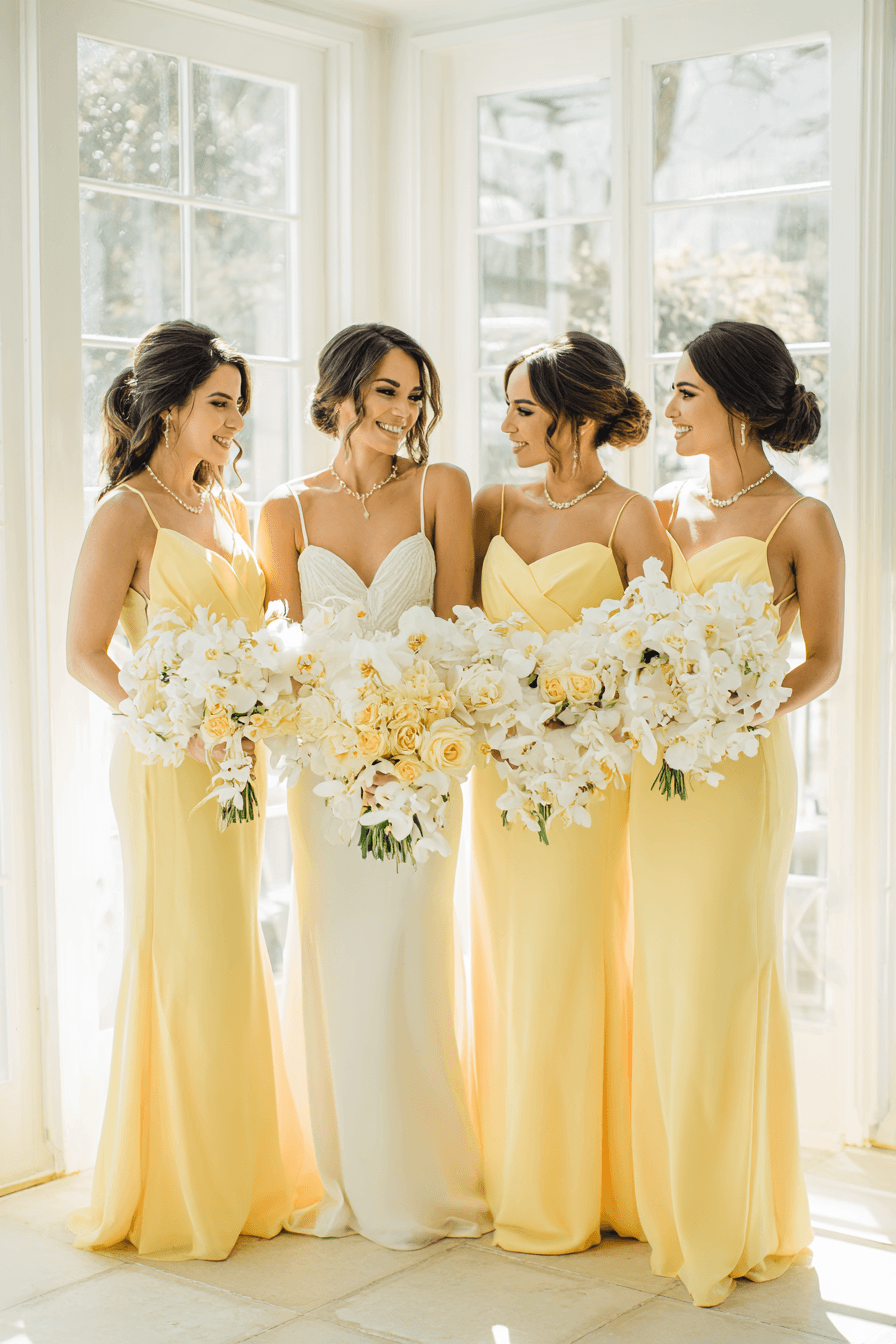 27 Stunning Butter Yellow Bridesmaid Dress Ideas for Elegant Weddings