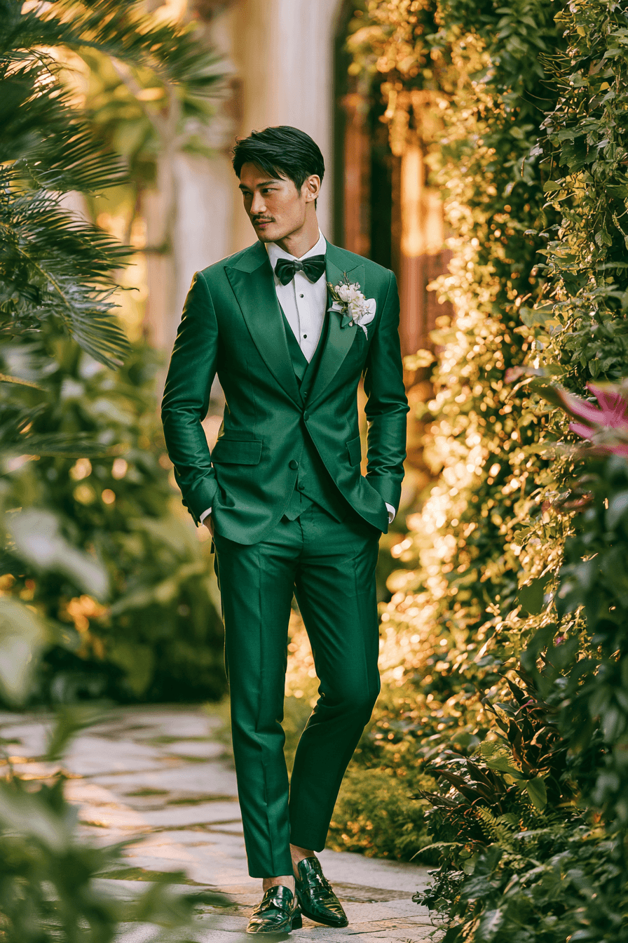 27 Green Tuxedo Wedding Ideas for a Stylish and Modern Celebration