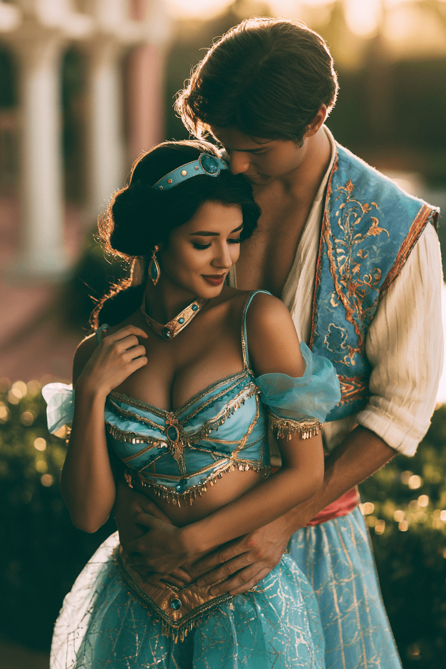 27 Enchanting Jasmine and Aladdin Costumes for Couples and Families