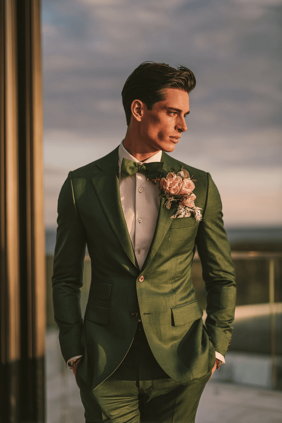 27 Green Groom Attire Inspirations for Every Wedding Theme