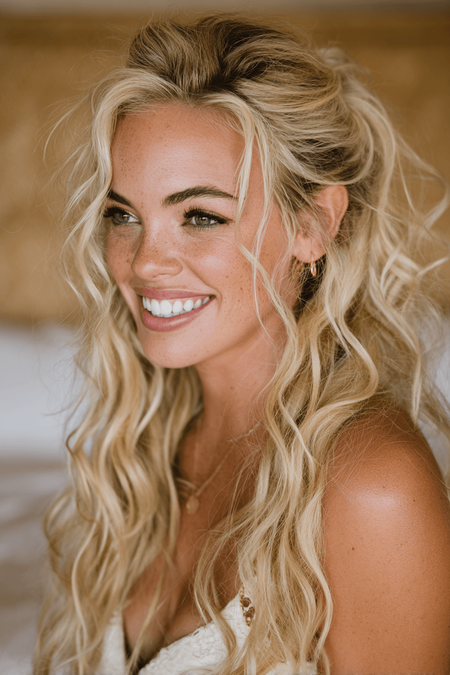 27 Beach Wedding Hairstyles That Stay Gorgeous in Ocean Breeze