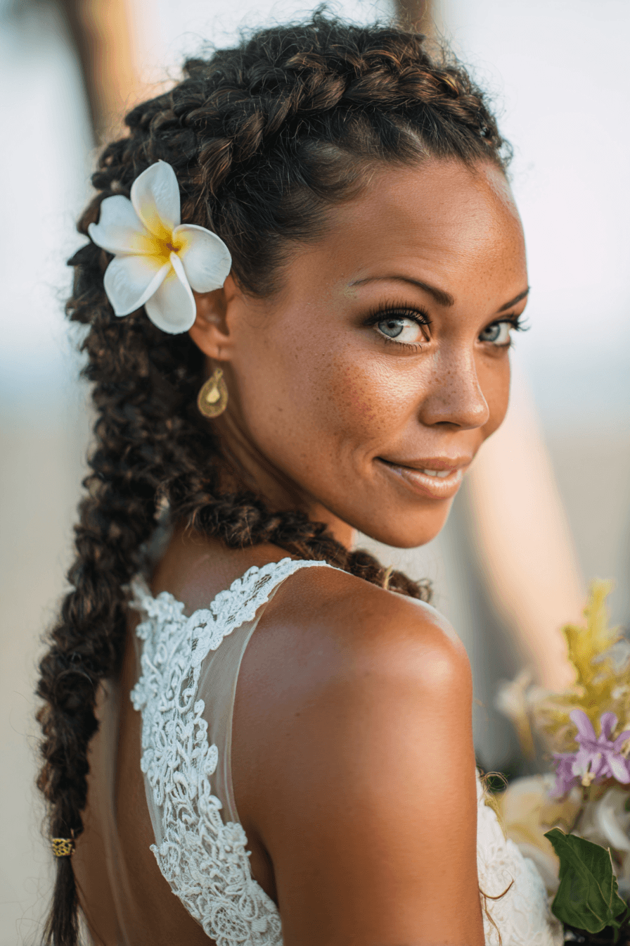 27 Beach Wedding Hairstyles That Stay Gorgeous in Ocean Breeze