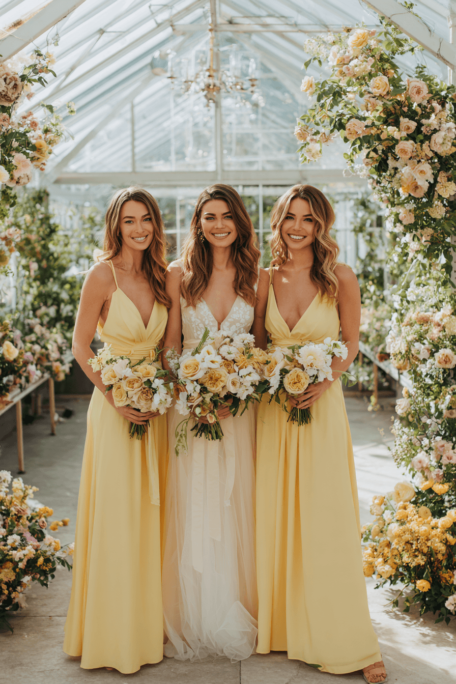 27 Stunning Butter Yellow Bridesmaid Dress Ideas for Elegant Weddings