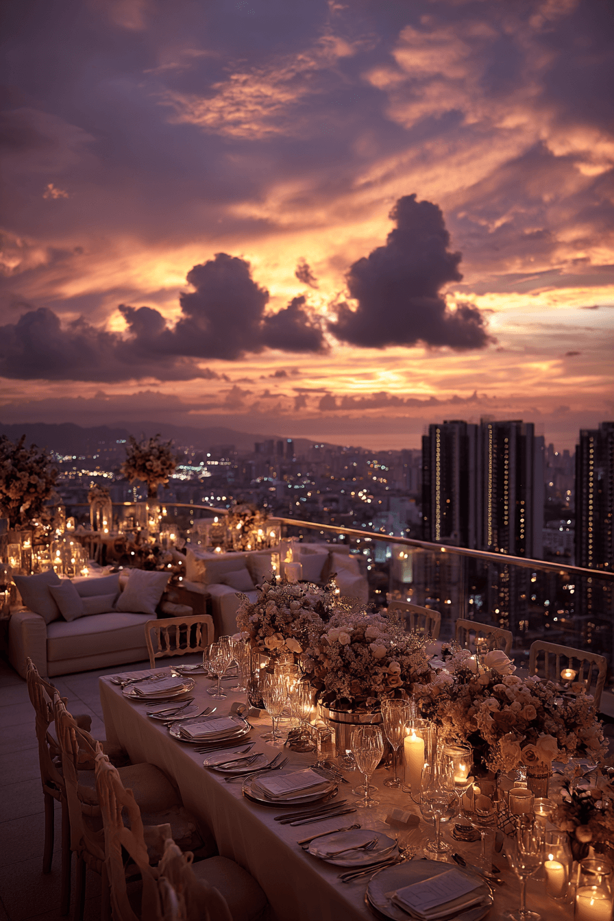 27 Elegant Rooftop Wedding Reception Themes Couples Love