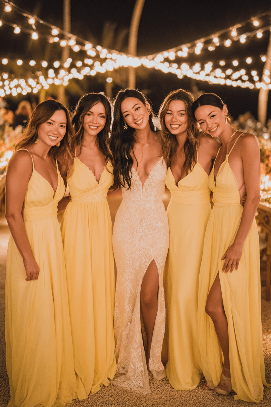 27 Stunning Butter Yellow Bridesmaid Dress Ideas for Elegant Weddings