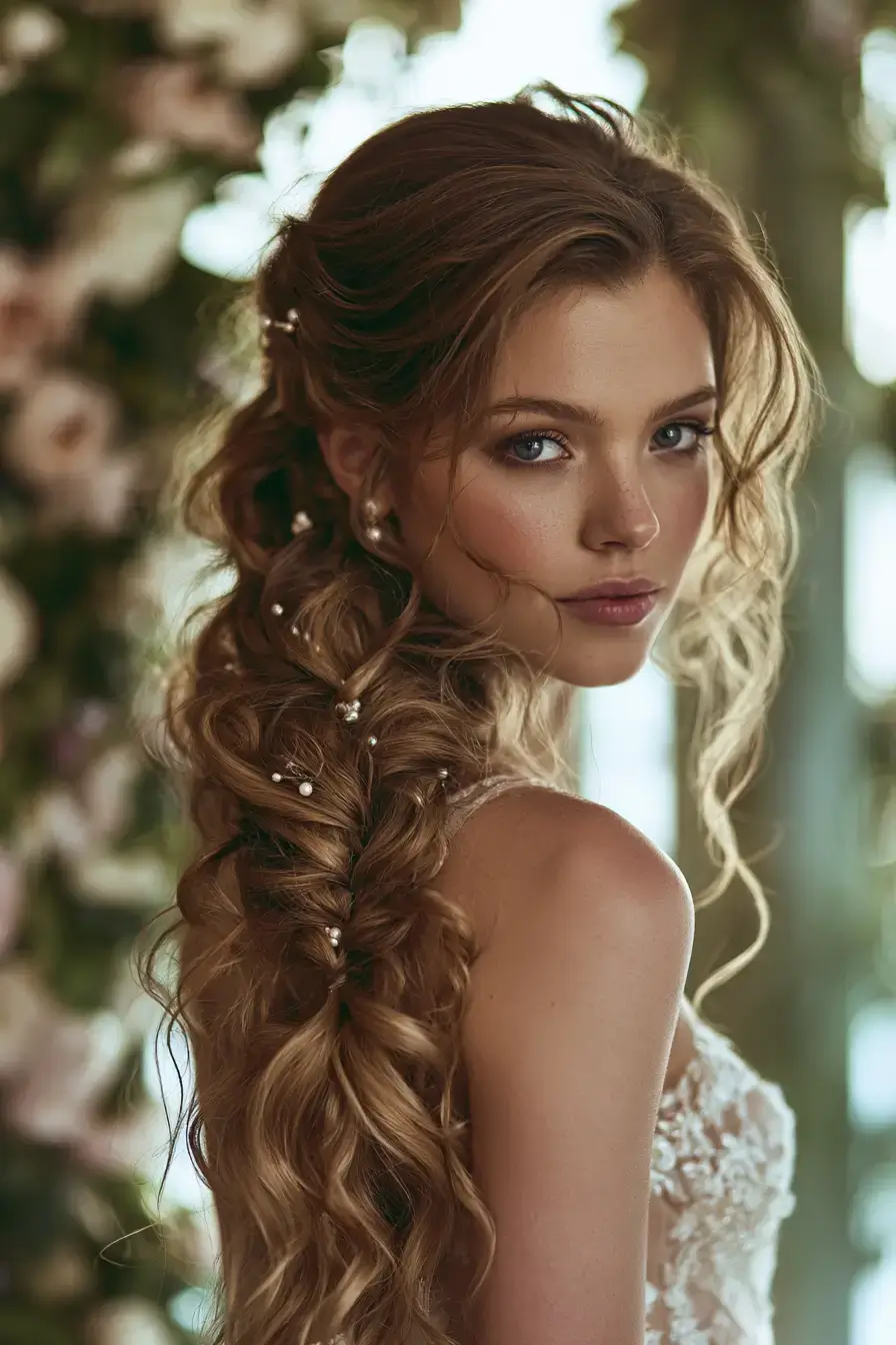 27 Romantic Waterfall Braid Wedding Hairstyles for Every Hair Length