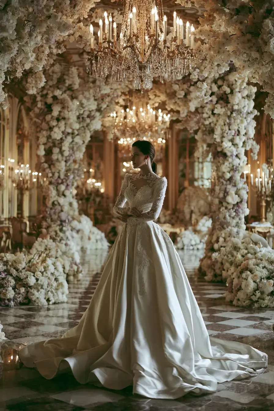 27 Luxury Satin Wedding Dress with Sleeves to Elevate Your Bridal Style