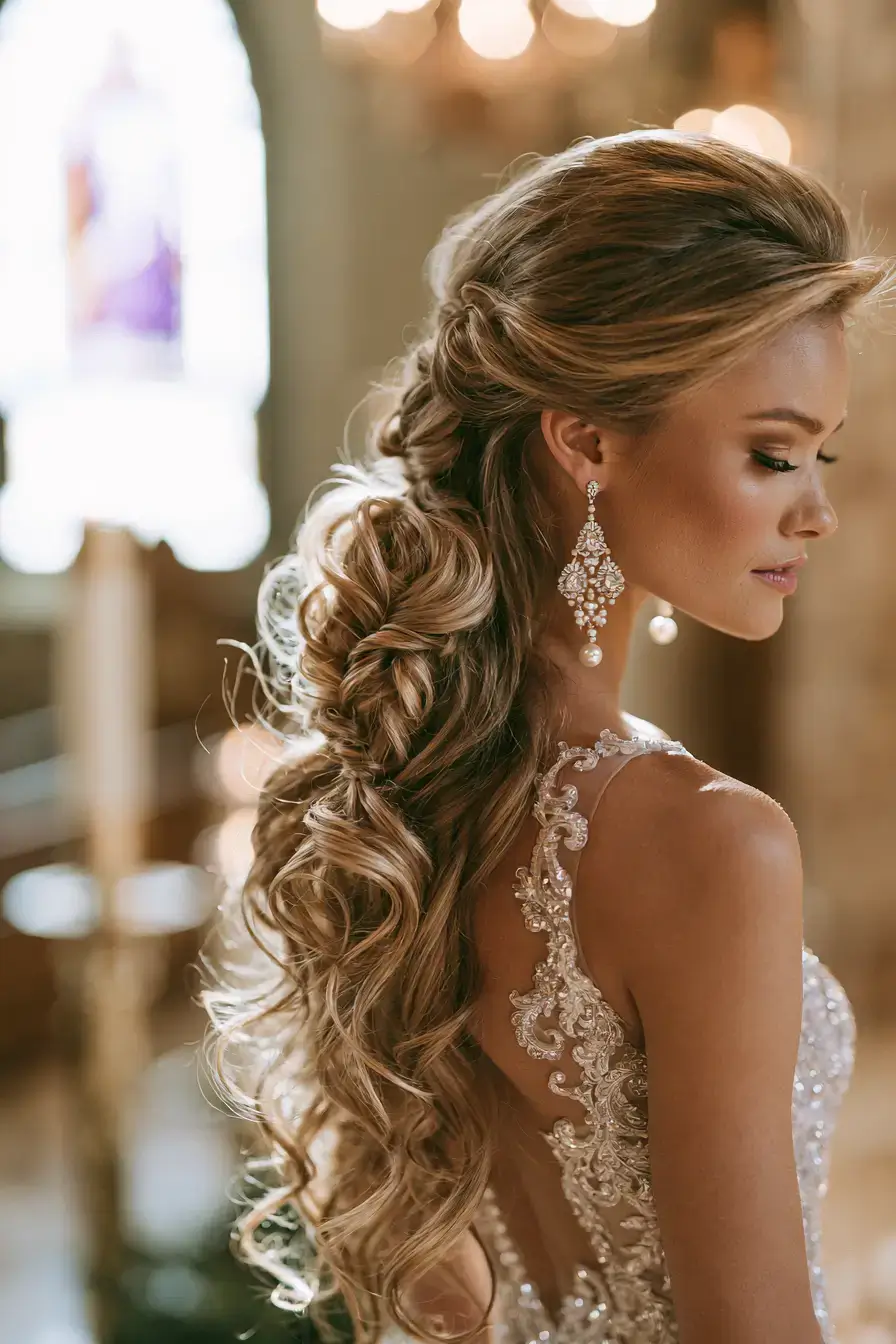 27 Romantic Waterfall Braid Wedding Hairstyles for Every Hair Length
