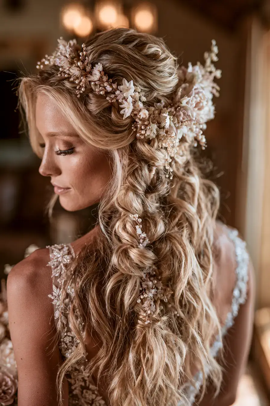 27 Romantic Waterfall Braid Wedding Hairstyles for Every Hair Length
