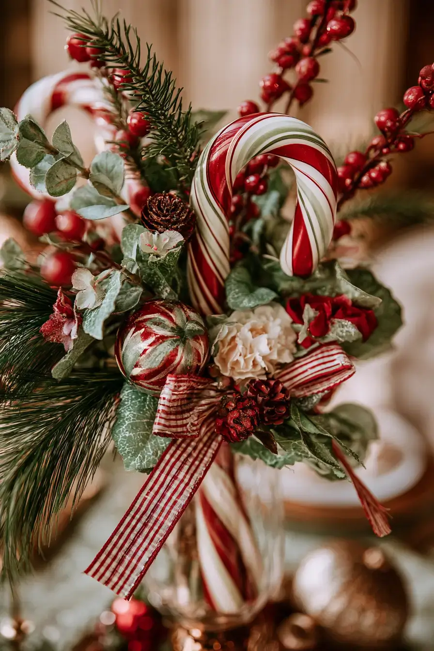 27 Candy Cane Centerpiece Ideas to Make Your Holiday Table Shine