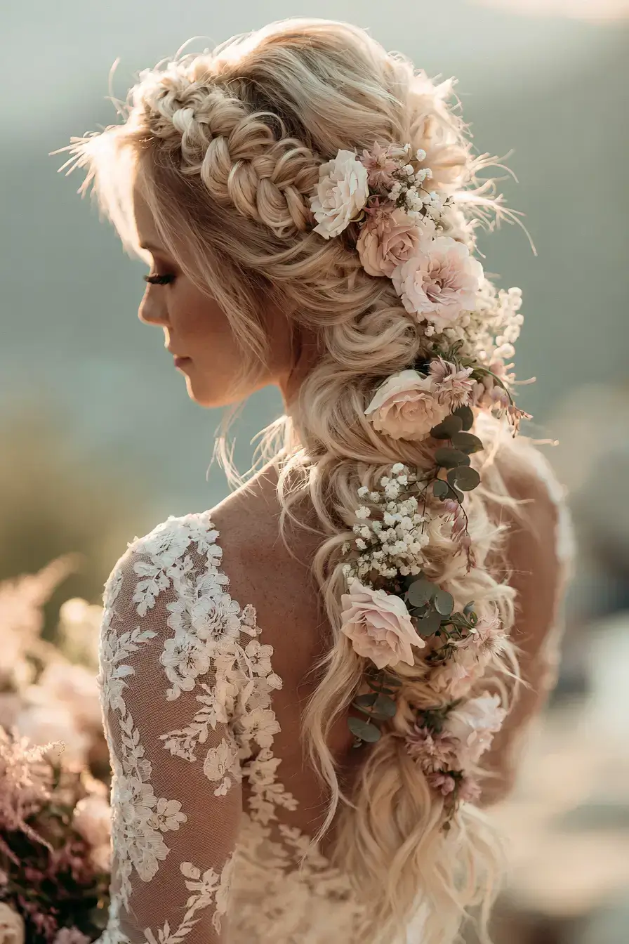 27 Romantic Waterfall Braid Wedding Hairstyles for Every Hair Length