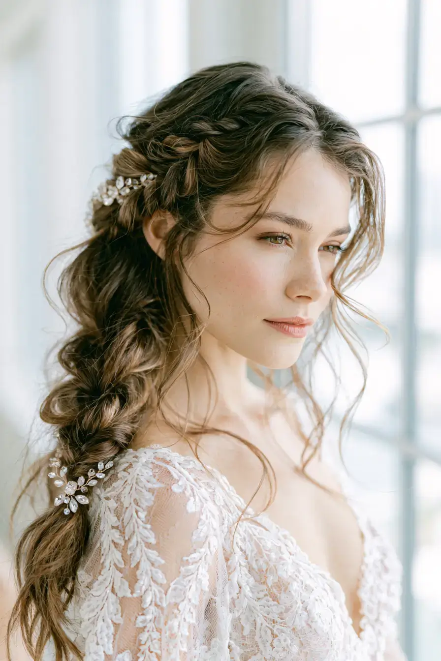 27 Romantic Waterfall Braid Wedding Hairstyles for Every Hair Length