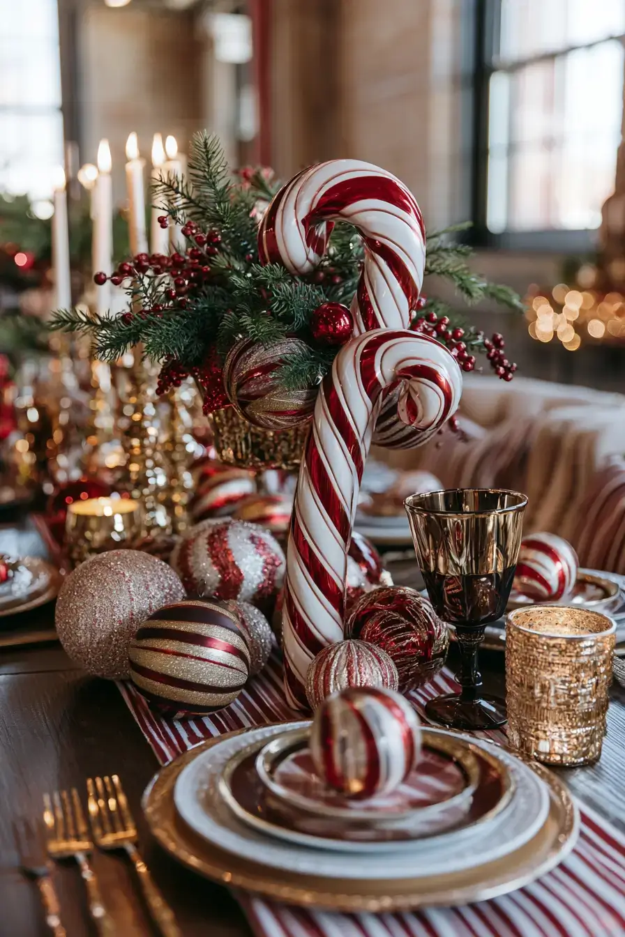 27 Candy Cane Centerpiece Ideas to Make Your Holiday Table Shine