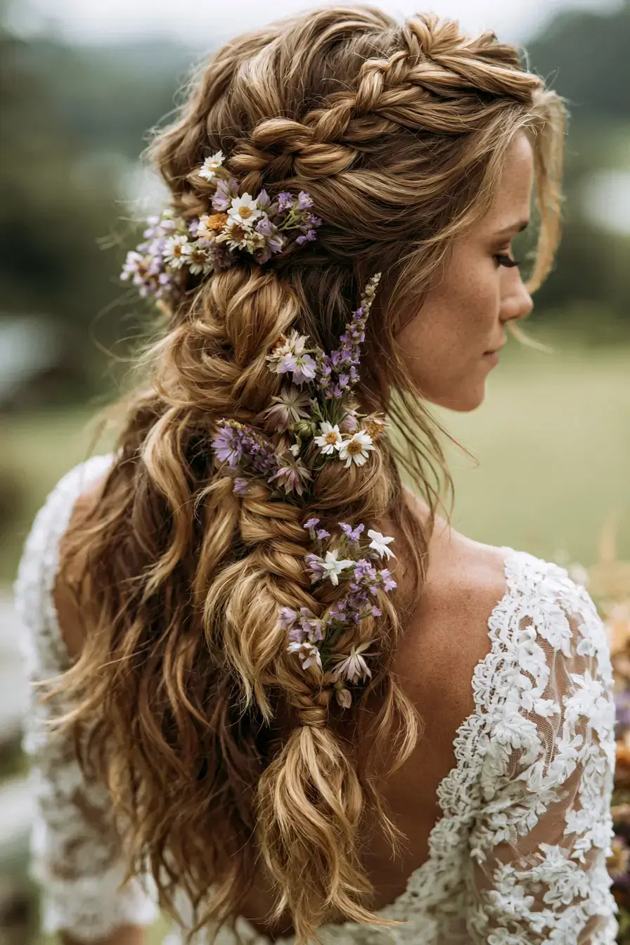 27 Romantic Waterfall Braid Wedding Hairstyles for Every Hair Length