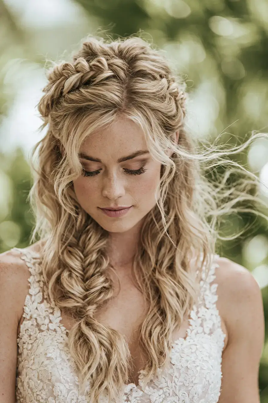 27 Romantic Waterfall Braid Wedding Hairstyles for Every Hair Length