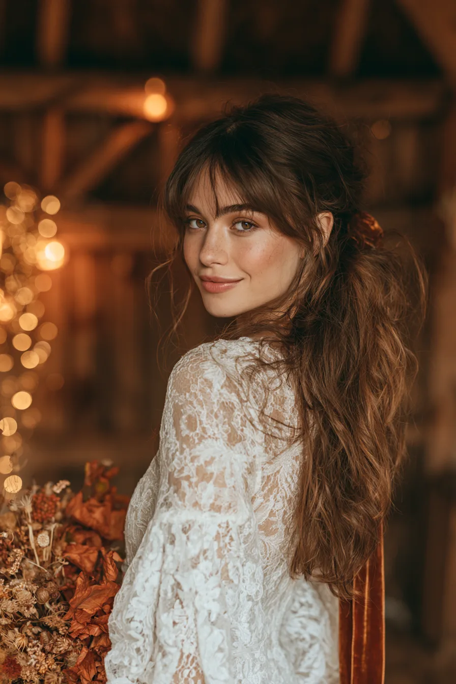 27 Beautiful Fall Wedding Hairstyles For Your Big Day