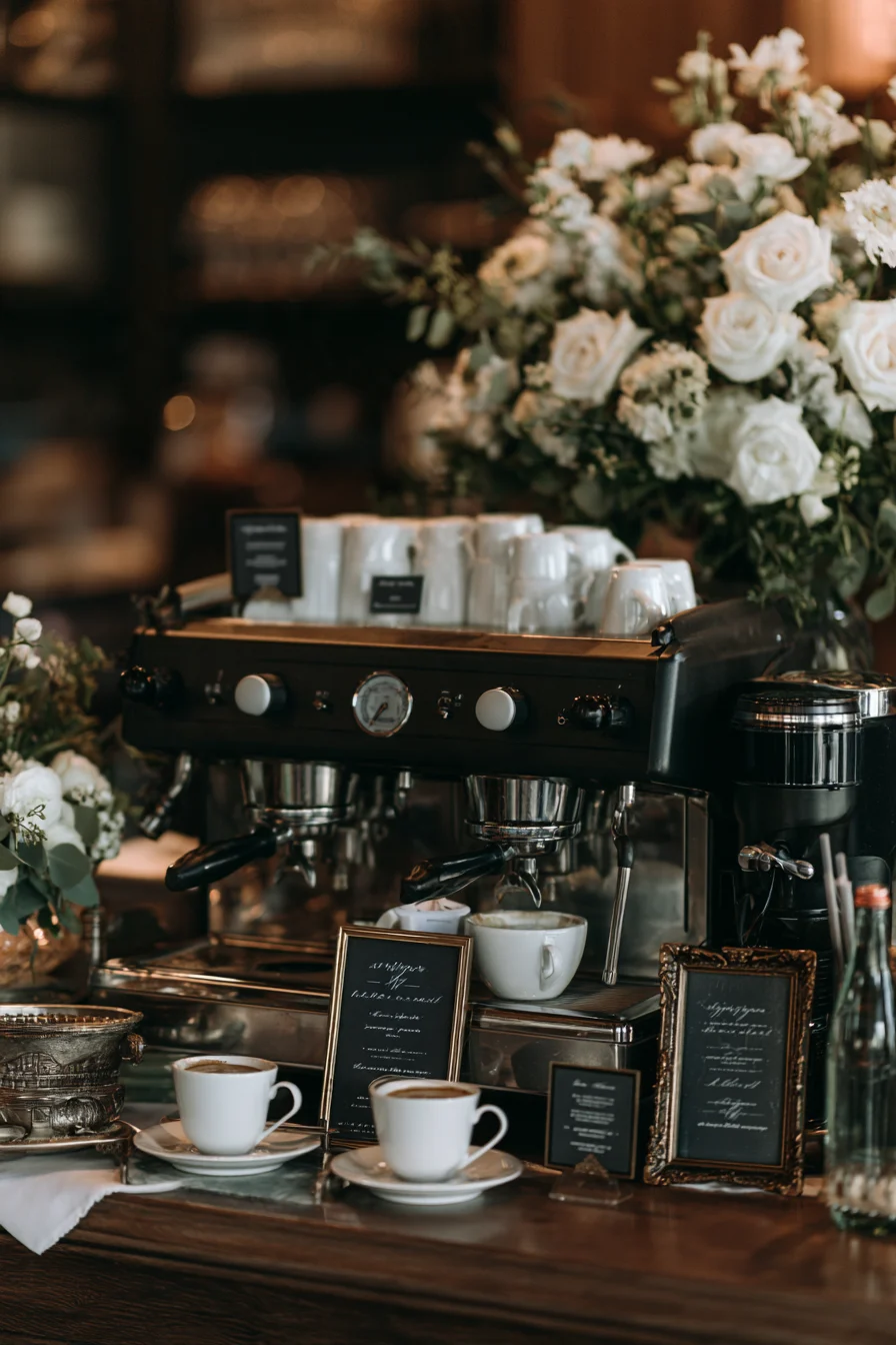 27 Cozy Wedding Coffee Bar Ideas