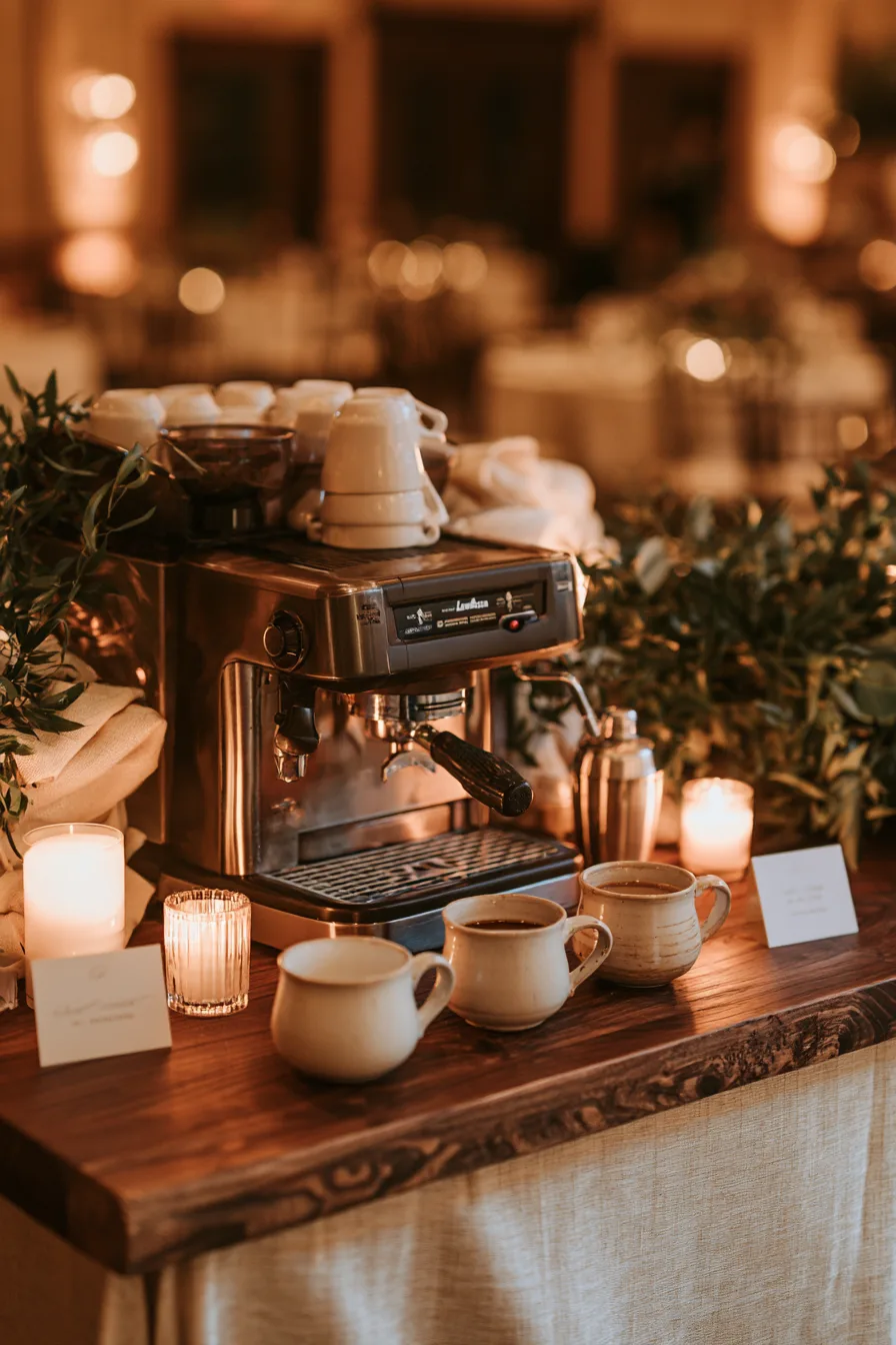 27 Cozy Wedding Coffee Bar Ideas