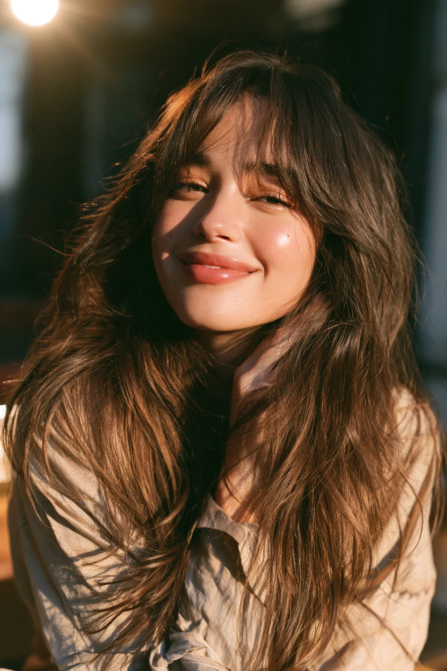 27 Stunning Curtain Bangs and Face-Framing Layered Hairstyles