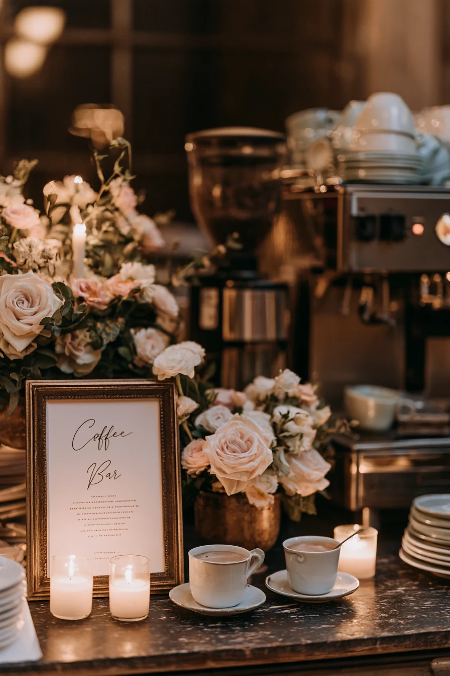 27 Cozy Wedding Coffee Bar Ideas