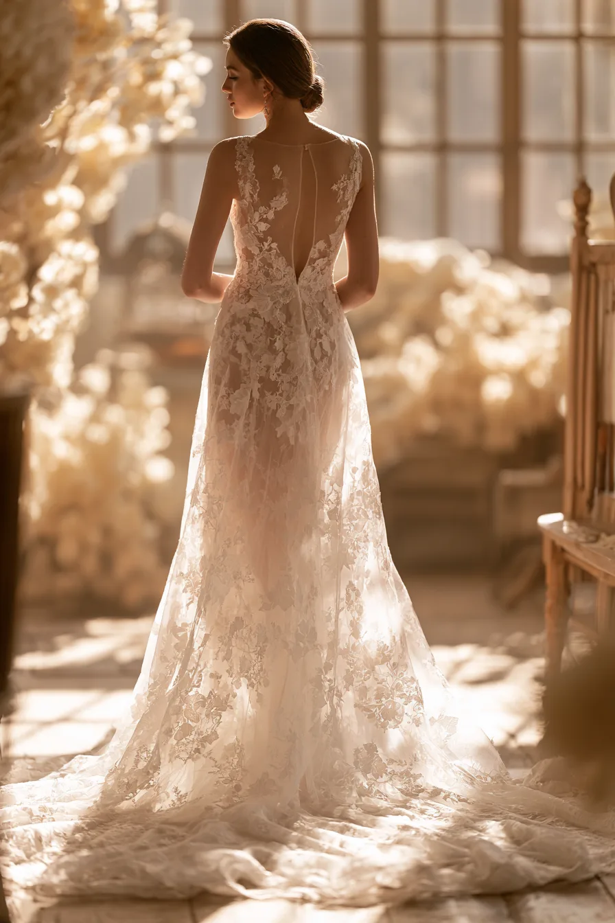 27 Stunning Open Back Wedding Dress Ideas for a Romantic Bridal Look